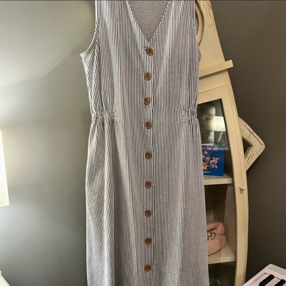 Denim&co Striped Button-Down Dress